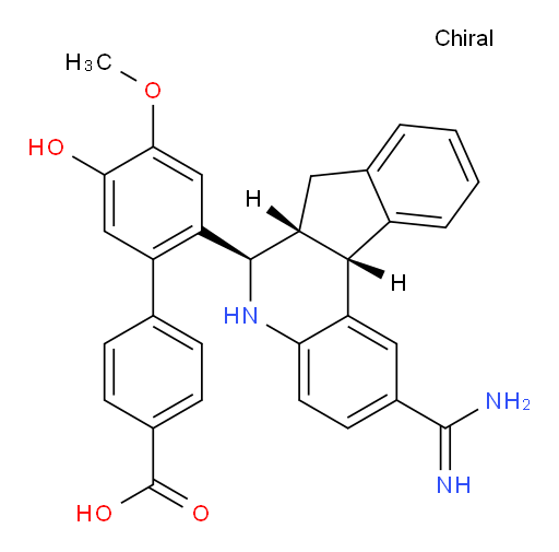 2′-[(6R,6aR,11bR)-2-(Aminoiminomethyl)-6,6a,7,11b-tetrahydro-5H-indeno[2,1-c]quinolin-6-yl]-5′-hydroxy-4′-methoxy[1,1′-biphenyl]-4-carboxylic acid (ACI)