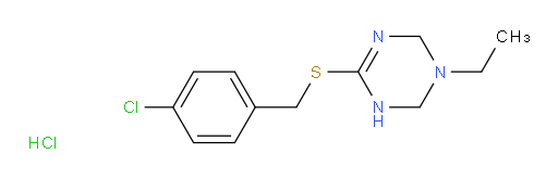 1,3,5-Triazine, 4-[[(4-chlorophenyl)methyl]thio]-1-ethyl-1,2,3,6-tetrahydro-, hydrochloride (1:1) (ACI)