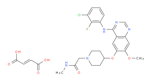1-Piperidineacetamide, 4-[[4-[(3-chloro-2-fluorophenyl)amino]-7-methoxy-6-quinazolinyl]oxy]-N-methyl-, (2E)-2-butenedioate (1:2) (ACI)