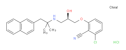 Benzonitrile, 2-chloro-6-[(2R)-3-[[1,1-dimethyl-2-(2-naphthalenyl)ethyl]amino]-2-hydroxypropoxy]-, hydrochloride (1:1) (ACI)