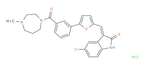2H-Indol-2-one, 5-chloro-3-[[5-[3-[(hexahydro-4-methyl-1H-1,4-diazepin-1-yl)carbonyl]phenyl]-2-furanyl]methylene]-1,3-dihydro-, hydrochloride (1:1), (3E)- (ACI)