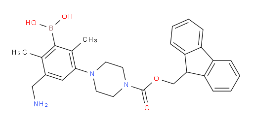 [3-(aminomethyl)-5-(4-{[(9H-fluoren-9-yl)methoxy]carbonyl}piperazin-1-yl)-2,6-dimethylphenyl]boronic acid