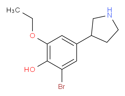 2-bromo-6-ethoxy-4-(pyrrolidin-3-yl)phenol