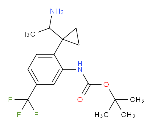 tert-butyl N-{2-[1-(1-aminoethyl)cyclopropyl]-5-(trifluoromethyl)phenyl}carbamate