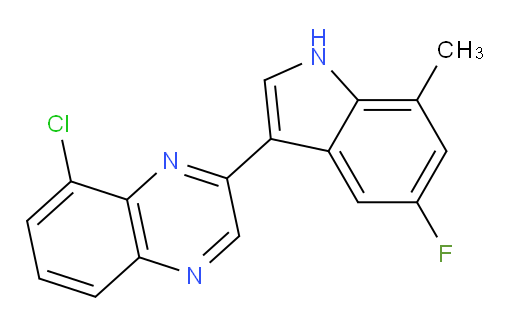 8-chloro-2-(5-fluoro-7-methyl-1H-indol-3-yl)quinoxaline