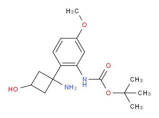 tert-butyl N-[2-(1-amino-3-hydroxycyclobutyl)-5-methoxyphenyl]carbamate