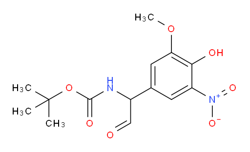 tert-butyl N-[1-(4-hydroxy-3-methoxy-5-nitrophenyl)-2-oxoethyl]carbamate