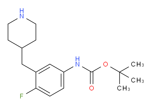 tert-butyl N-{4-fluoro-3-[(piperidin-4-yl)methyl]phenyl}carbamate
