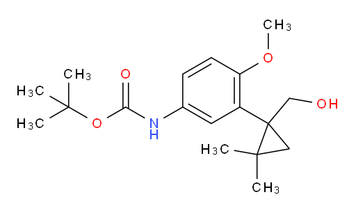 tert-butyl N-{3-[1-(hydroxymethyl)-2,2-dimethylcyclopropyl]-4-methoxyphenyl}carbamate