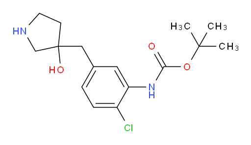 tert-butyl N-{2-chloro-5-[(3-hydroxypyrrolidin-3-yl)methyl]phenyl}carbamate