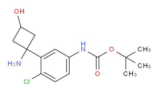 tert-butyl N-[3-(1-amino-3-hydroxycyclobutyl)-4-chlorophenyl]carbamate