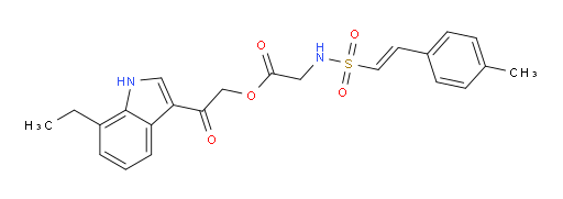 2-(7-ethyl-1H-indol-3-yl)-2-oxoethyl 2-[2-(4-methylphenyl)ethenesulfonamido]acetate