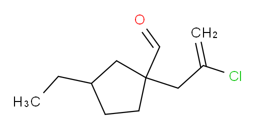 1-(2-chloroprop-2-en-1-yl)-3-ethylcyclopentane-1-carbaldehyde