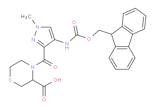 4-[4-({[(9H-fluoren-9-yl)methoxy]carbonyl}amino)-1-methyl-1H-pyrazole-3-carbonyl]thiomorpholine-3-carboxylic acid