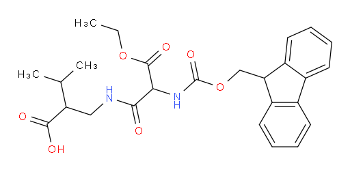2-{[2-(ethyl carboxy)-2-({[(9H-fluoren-9-yl)methoxy]carbonyl}amino)acetamido]methyl}-3-methylbutanoic acid