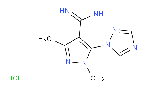 1,3-dimethyl-5-(1H-1,2,4-triazol-1-yl)-1H-pyrazole-4-carboximidamide hydrochloride