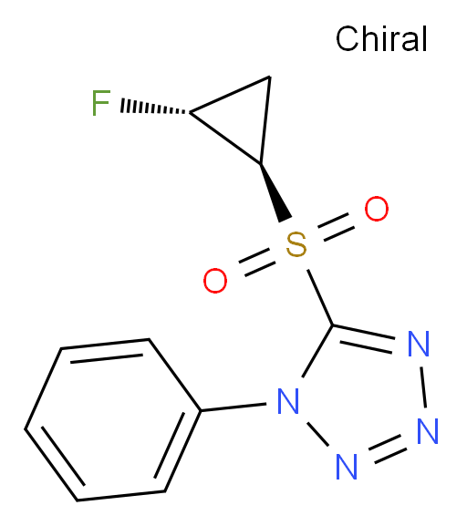 1H-Tetrazole, 5-[[(1R,2R)-2-fluorocyclopropyl]sulfonyl]-1-phenyl-, rel-