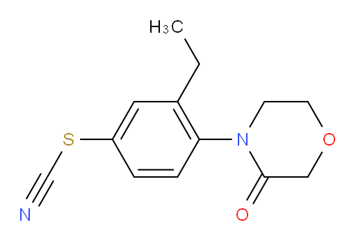 {[3-ethyl-4-(3-oxomorpholin-4-yl)phenyl]sulfanyl}formonitrile