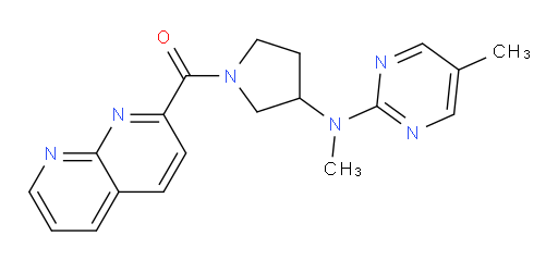 (3-(methyl(5-methylpyrimidin-2-yl)amino)pyrrolidin-1-yl)(1,8-naphthyridin-2-yl)methanone