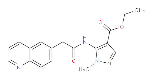 ethyl 1-methyl-5-(2-(quinolin-6-yl)acetamido)-1H-pyrazole-4-carboxylate