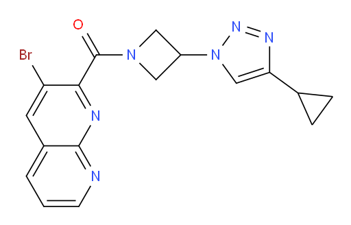 (3-bromo-1,8-naphthyridin-2-yl)(3-(4-cyclopropyl-1H-1,2,3-triazol-1-yl)azetidin-1-yl)methanone