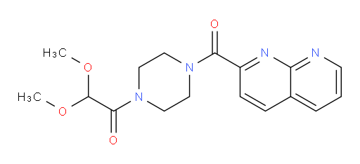 1-(4-(1,8-naphthyridine-2-carbonyl)piperazin-1-yl)-2,2-dimethoxyethanone