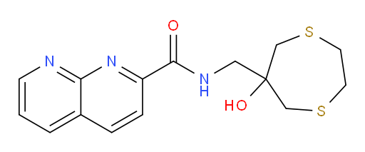 N-((6-hydroxy-1,4-dithiepan-6-yl)methyl)-1,8-naphthyridine-2-carboxamide