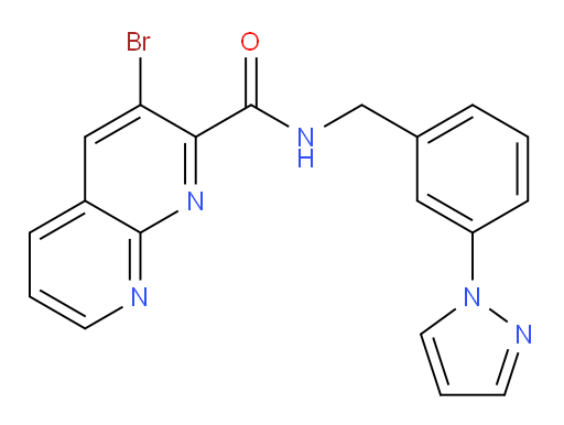 N-(3-(1H-pyrazol-1-yl)benzyl)-3-bromo-1,8-naphthyridine-2-carboxamide