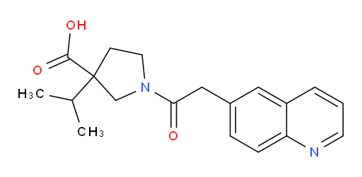 3-isopropyl-1-(2-(quinolin-6-yl)acetyl)pyrrolidine-3-carboxylic acid