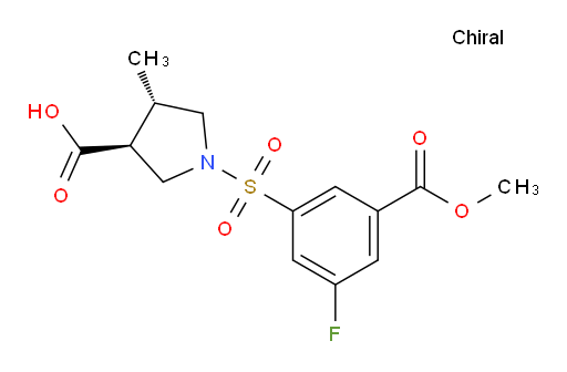 (3S,4S)-1-((3-fluoro-5-(methoxycarbonyl)phenyl)sulfonyl)-4-methylpyrrolidine-3-carboxylic acid