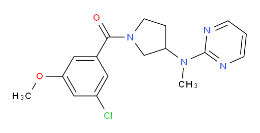 (3-chloro-5-methoxyphenyl)(3-(methyl(pyrimidin-2-yl)amino)pyrrolidin-1-yl)methanone