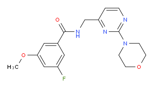 3-fluoro-5-methoxy-N-((2-morpholinopyrimidin-4-yl)methyl)benzamide