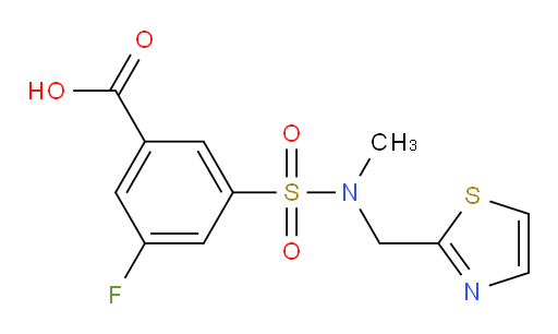 3-fluoro-5-(N-methyl-N-(thiazol-2-ylmethyl)sulfamoyl)benzoic acid