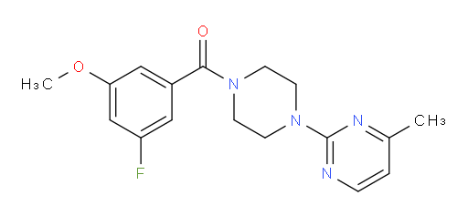 (3-fluoro-5-methoxyphenyl)(4-(4-methylpyrimidin-2-yl)piperazin-1-yl)methanone