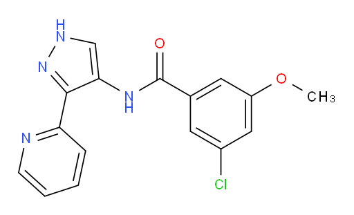 3-chloro-5-methoxy-N-(3-(pyridin-2-yl)-1H-pyrazol-4-yl)benzamide