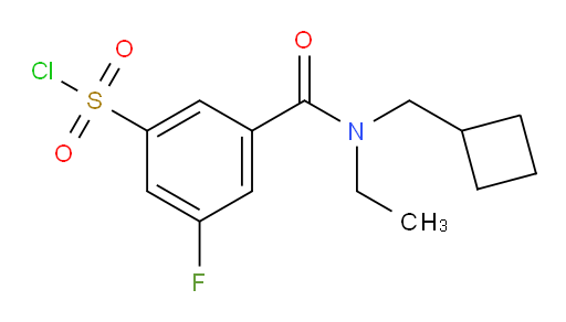 3-((cyclobutylmethyl)(ethyl)carbamoyl)-5-fluorobenzene-1-sulfonyl chloride
