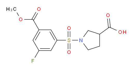 1-((3-fluoro-5-(methoxycarbonyl)phenyl)sulfonyl)pyrrolidine-3-carboxylic acid