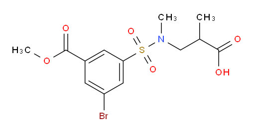 3-(3-bromo-5-(methoxycarbonyl)-N-methylphenylsulfonamido)-2-methylpropanoic acid