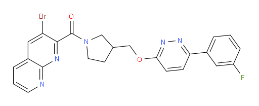 (3-bromo-1,8-naphthyridin-2-yl)(3-(((6-(3-fluorophenyl)pyridazin-3-yl)oxy)methyl)pyrrolidin-1-yl)methanone