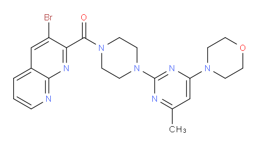 (3-bromo-1,8-naphthyridin-2-yl)(4-(4-methyl-6-morpholinopyrimidin-2-yl)piperazin-1-yl)methanone