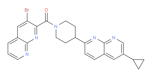 (3-bromo-1,8-naphthyridin-2-yl)(4-(6-cyclopropyl-1,8-naphthyridin-2-yl)piperidin-1-yl)methanone