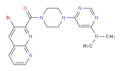(3-bromo-1,8-naphthyridin-2-yl)(4-(6-(dimethylamino)pyrimidin-4-yl)piperazin-1-yl)methanone