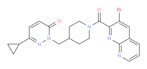 2-((1-(3-bromo-1,8-naphthyridine-2-carbonyl)piperidin-4-yl)methyl)-6-cyclopropylpyridazin-3(2H)-one