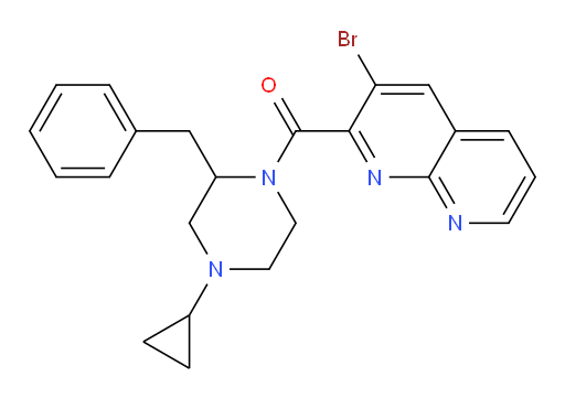 (2-benzyl-4-cyclopropylpiperazin-1-yl)(3-bromo-1,8-naphthyridin-2-yl)methanone