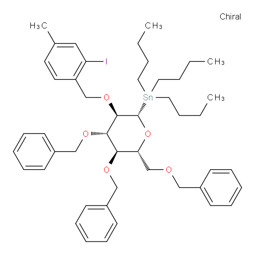 ((2S,3R,4S,5R,6R)-4,5-bis(benzyloxy)-6-((benzyloxy)methyl)-3-((2-iodo-4-methylbenzyl)oxy)tetrahydro-2H-pyran-2-yl)tributylstannane