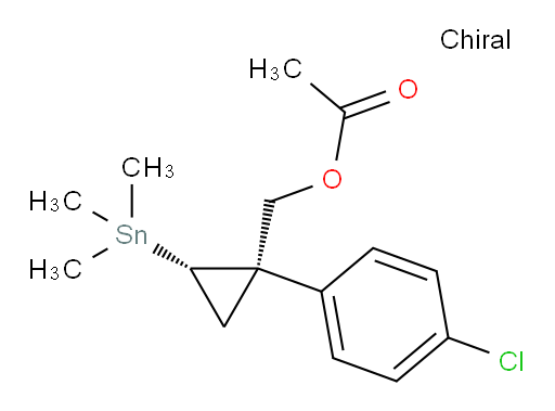 ((1R,2S)-1-(4-chlorophenyl)-2-(trimethylstannyl)cyclopropyl)methyl acetate