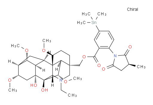 ((3S,6S,6aS,7R,7aR,8S,9R,10S,11aR,12S,12aS,13S,14R)-1-ethyl-11a,12-dihydroxy-6,8,10,13-tetramethoxytetradecahydro-1H-3,6a,12-(epiethane[1,1,2]triyl)-7,9-methanonaphtho[2,3-b]azocin-3-yl)methyl 2-((S)-3-methyl-2,5-dioxopyrrolidin-1-yl)-5-(trimethylstannyl)benzoate
