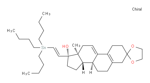 (8S,13S,14S,17R)-13-methyl-17-((E)-2-(tributylstannyl)vinyl)-1,2,4,6,7,8,12,13,14,15,16,17-dodecahydrospiro[cyclopenta[a]phenanthrene-3,2'-[1,3]dioxolan]-17-ol