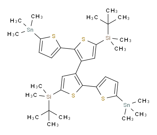 (5,5'''-bis(trimethylstannyl)-[2,2':3',3'':2'',2'''-quaterthiophene]-5',5''-diyl)bis(tert-butyldimethylsilane)