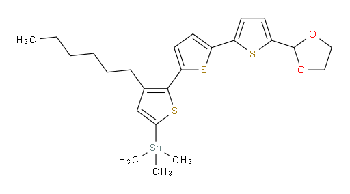(5''-(1,3-dioxolan-2-yl)-3-hexyl-[2,2':5',2''-terthiophen]-5-yl)trimethylstannane